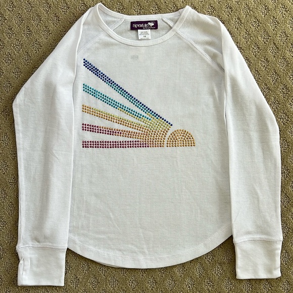 Adorable Rainbow Sunshine Thermal T - Like New - Picture 1 of 4